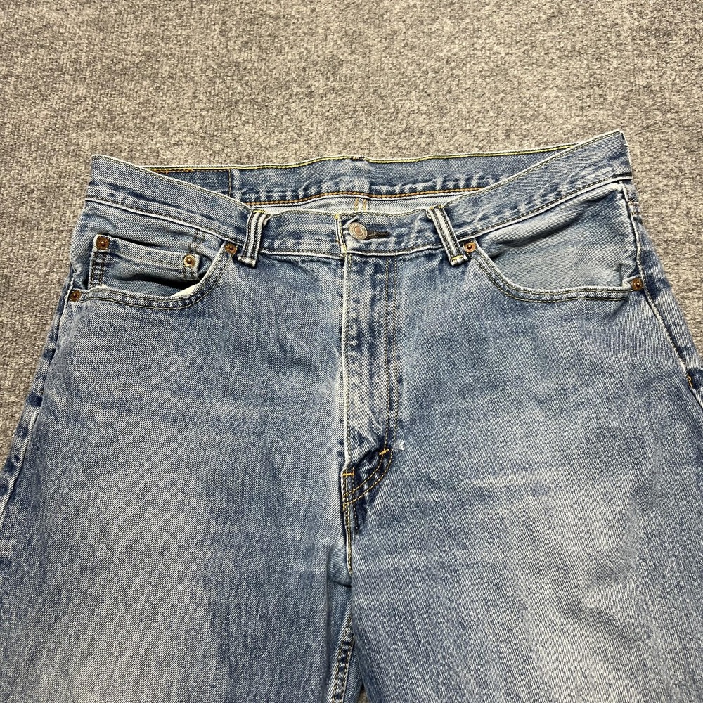 Levis 550 Jeans Mens 36x34 Blue Light Wash Relaxed Tapered Denim Pants Casual - Picture 6 of 16